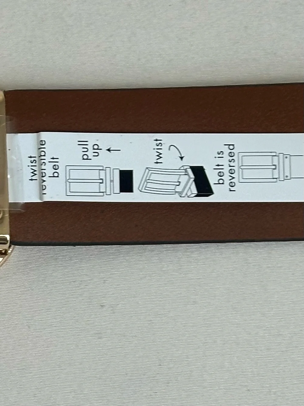 Michael Kors Reversible MK Logo Belt in White Logo and Brown